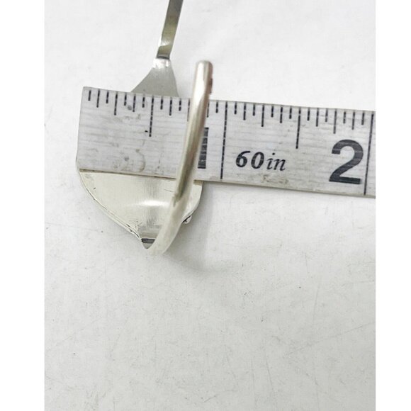 Native American 925 Sterling Silver Turquoise & Coral Small Dainty Cuff Bracelet - Picture 7 of 8